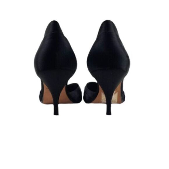 ANN Taylor Veronica Black Satin Pointed Toe Heels - Picture 4 of 8